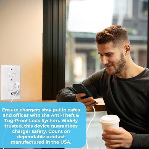 Ultimate Security USB Charger Lock – Theft-Resistant Charging Solution for Apple & Samsung Devices – Child-Safe Design for Public Use – Durable Socket Lock with Fast Charging Capability – Proudly Made in the USA – Essential for Shared Spaces like Cafés and Airports – Effortlessly Protect Your Electronics During Charging