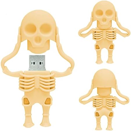 Skull Shaped 64 GB USB Flash Drive – Unique Personality Memory Stick for Stylish Data Storage | Borlter Clamp Cool USB 2.0 Thumb Drive Perfect for Gifts & Everyday Use | Durable, Portable & Compatible with All Devices