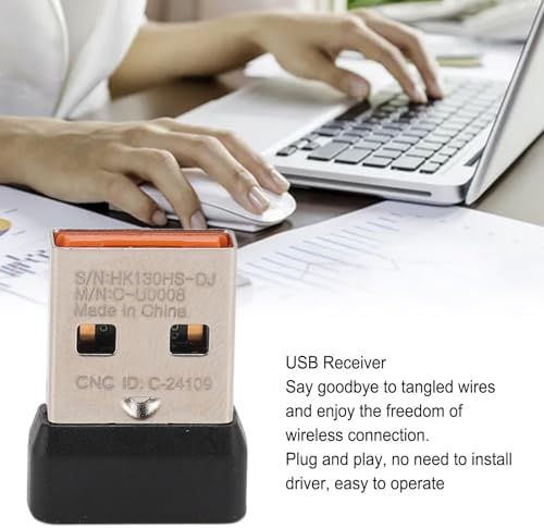 Logitech USB Receiver for Wireless Mouse – 2.4 G Replacement Dongle Adapter for K230, K270, K375 S, K400 PLUS, K780, K580 MK Series – Enhanced Connectivity and Portability for Seamless Productivity