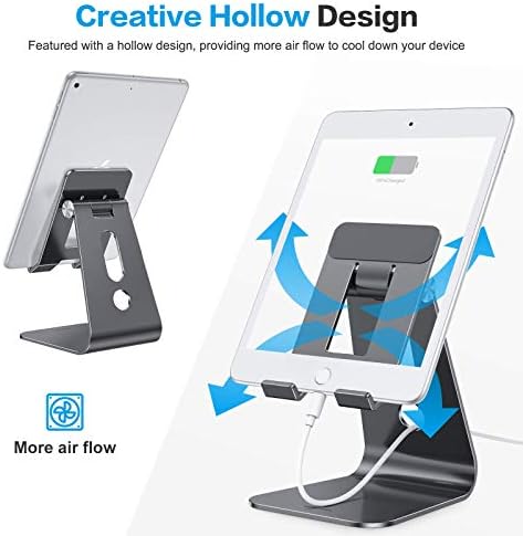 OMOTON Versatile Adjustable Tablet Stand for Desk – Enhanced Stability with Extended Arms for i Pad Pro/Air/Mini & Larger Smartphones – Stylish Purple Holder for Optimal Viewing Comfort and Clutter-Free Workspace