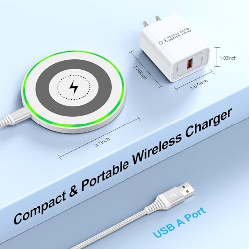 Pixel 9 Pro XL Fast Wireless Charging Pad – 15 W Charger Station for Google Pixel 9, 9 Pro, Fold 9 Pro, 8 Pro, 7 Pro, and Compatible Devices – Includes QC3.0 Adapter for Galaxy S25 Ultra, S24 Ultra, S23, S22 – Compact Design with Safety Features and LED Indicator for Effortless Charging