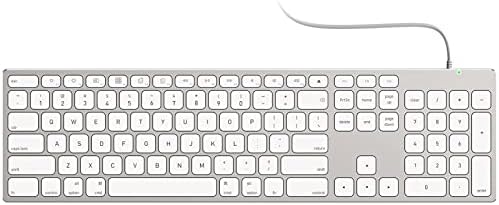 Sleek All-Aluminum Wired Keyboard for Mac – Full-Size USB-A & USB-C Connectivity, Ergonomic Design with Numeric Keypad for Enhanced Productivity on i Mac, Mac mini, Mac Book Pro & Air – Perfect Blend of Style and Functionality for Apple Users