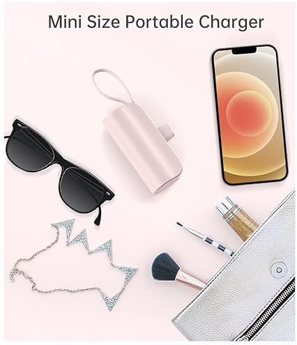 Ultra-Compact 5000 m Ah Power Bank for i Phone & Android – Fast Charging Mini Battery Pack with PD Technology, Sleek Pink Design for Travel & Everyday Use – Perfect Compatibility with i Phone 14/13/12/11/XR/XS/8/7