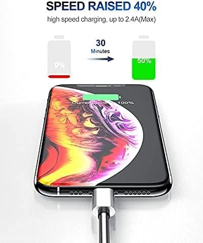 6-Foot Apple MFi Certified Charging Cable – 3 Pack Lightning to USB Cords for Fast Charging i Phone 14/13/12/11/XS/XR/i Pad – Durable Design with Extended Reach for Effortless Device Use – High-Speed, Reliable Connection for Home, Office, and Travel
