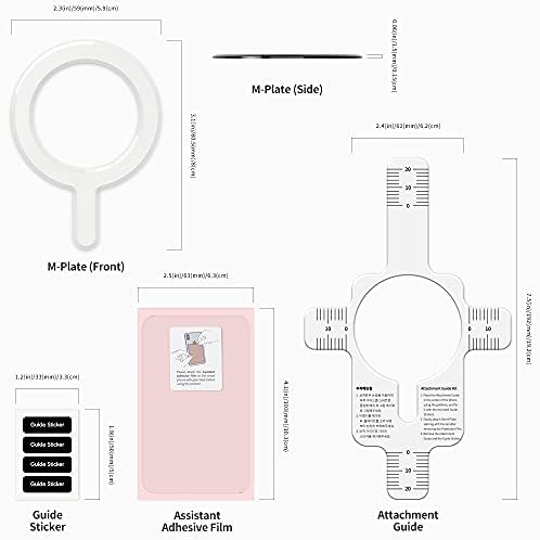 Sinjimoru for MagSafe Sticker, Magnetic Ring for Phone Case, Adaptor for MagSafe Magnet, 1000g Magnet Strength, Wireless Charging, M-Plate Black – Enhanced Compatibility and Speed