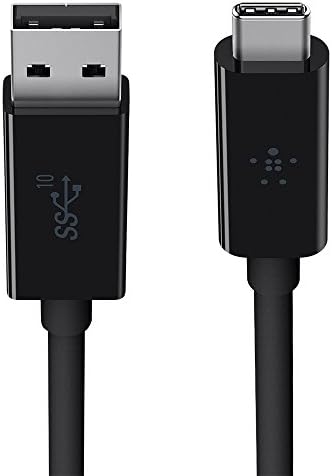 Belkin 3.1 USB A to USB C Cable – High-Speed 10 Gbps Data Transfer for Thunderbolt 3 & USB C Devices – 3.3 ft Length for Ultimate Flexibility – Ideal for Mac Book Pro, Galaxy Smartphones & More – Sleek Black Design for Professional Use – Durable and Efficient Connectivity Solution