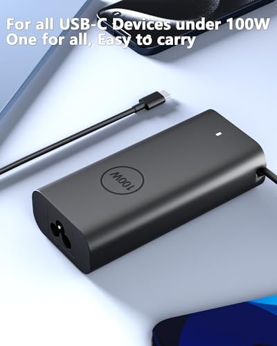 Ultra-Fast 100 W USB-C Laptop Charger for Dell Precision & Inspiron Models – Superior Compatibility, Smart Protection & Efficient Power Delivery for Enhanced Productivity and Safety