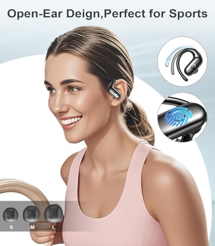 MOZOTER Wireless Sport Earbuds: Stylish Bluetooth Headphones with Enhanced Deep Bass, Secure Earhooks for Active Comfort, and Unmatched 60-Hour Battery Life – Ideal for Fitness, Meetings, and Everyday Use