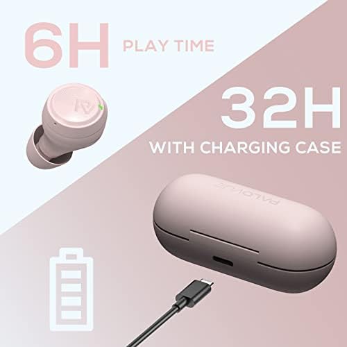 PALOVUE Bluetooth 5.3 Wireless Earbuds – Premium Deep Bass In-Ear Headphones with Built-In Microphone, 35 Hours Playtime, Compact Charging Case, Ideal for Sports, Work, and Everyday Use – Unmatched Comfort and Durability for i Phone & Android Users