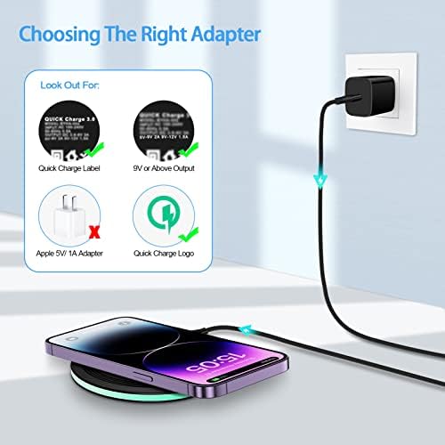 15 W Fast Wireless Charging Pad – Universal Qi-Compatible Charger for i Phone 15 Pro Max, Google Pixel Series, and Samsung Galaxy Devices – Sleek and Portable Design with Safety Protection Features for Effortless Charging on the Go