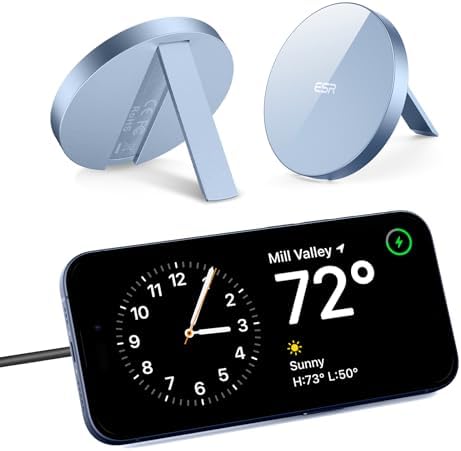 ESR Mag Safe 15 W Wireless Charger – Dual USB-C Charging Pad for i Phone 16 Pro Max, 16 Pro, 16, 16 Plus, 15, 14, 13, 12, and Galaxy S25 – Sleek Desert Titanium Finish – Effortless Magnetic Alignment for Air Pods Pro/3/4 – High-Speed Charging & Enhanced Device Compatibility