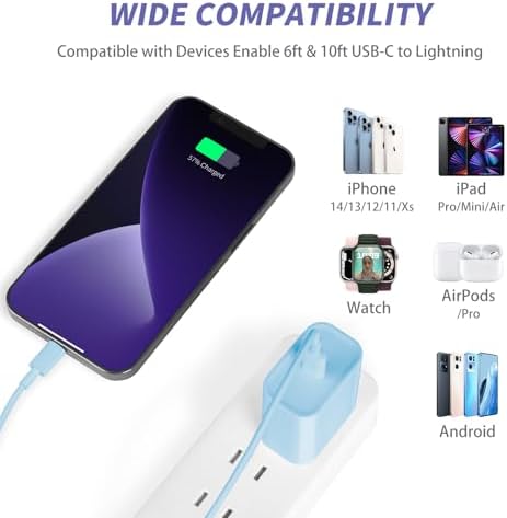 Elevate Your Charging Game with Our Apple MFi Certified 20 W Fast Charger Duo – 2 Pack USB-C Wall Adapters & 6 FT Lightning Cable for i Phone 14/13/12/11 Pro Max/Xs Max/XR/X – Stylish Vibrant Yellow for Instant Power and Convenience!