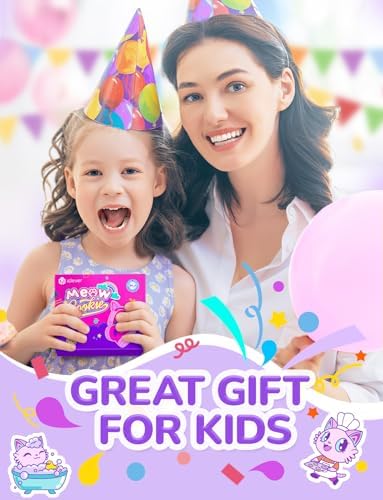 i Clever Kids Bluetooth Headphones with Illuminated Cat Ears – 60-Hour Battery Life, Rapid USB-C Charging, Adjustable Safe Volume Control (74/85 d B) for Toddlers – Ideal for i Pads, Tablets, and Travel in Fun Meow Cookies-Purple – Stylish, Safe, and Resilient for Young Audiophiles