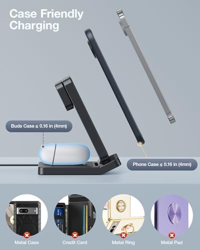 Innovative Foldable Wireless Charging Station for Google Pixel Watch 3 & 2 – 3-in-1 Fast Charger with Enhanced Compatibility for Pixel 9 Pro/9 XL/9 a/8 Pro/8/7/6 & Pixel Buds Pro 2 – QC Adapter Included for Optimal Speed and Convenience – Ultimate Travel-Friendly Design with Adjustable Angles and Space-Saving Portability – Experience Efficient Charging with Vertical and Horizontal Support – Perfect for Home, Office, and On-the-Go Use – Ideal Gift for Tech Enthusiasts Seeking Reliable Performance