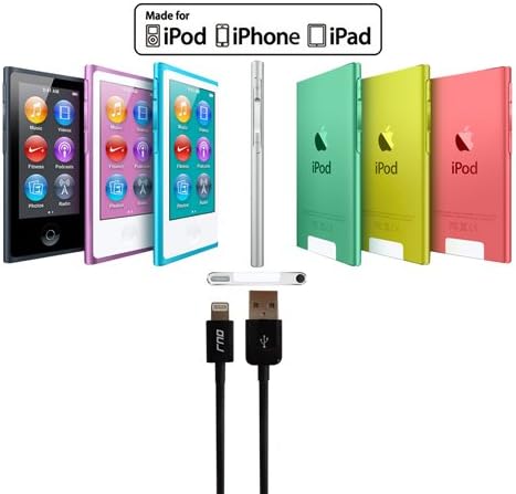 RND MFi Certified 1.5 FT Lightning to USB Cable for i Phone, i Pad & i Pod – Optimal Fast Charging & Data Sync Accessory for i Phone X Series, 8, 7, 6 Models – Durable & Portable Black Design for Everyday Use