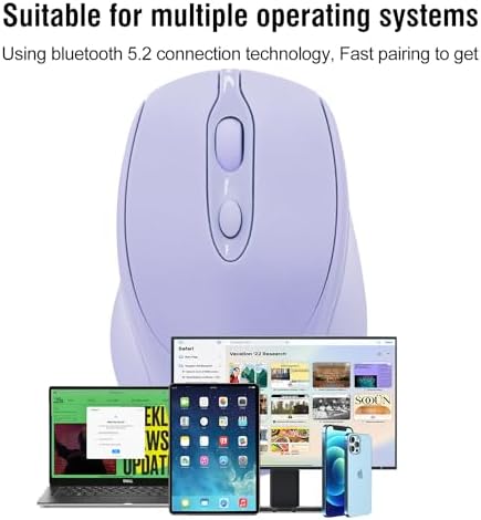 Sleek Silent Rechargeable Wireless Mouse – Ergonomic Light Green Design for Laptop, i Pad, Mac Book, Surface Pro, and More – Perfect for Travel and Everyday Use with Dual Mode Bluetooth Compatibility
