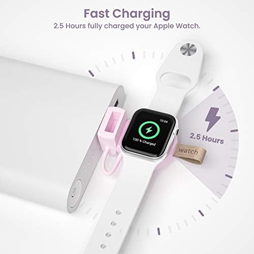 Portable Magnetic Wireless Charger for Apple Watch – Fast Charging i Watch Accessory for Ultra, Series 1-9, and SE – Travel-Friendly Cordless Design for Ultimate Convenience and Durability
