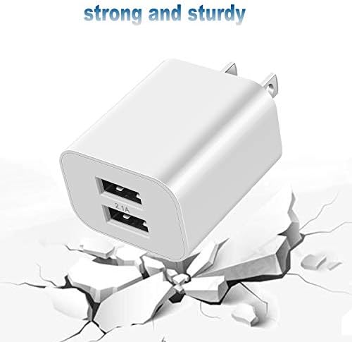 Dual-Port USB Wall Charger Block 2 Pack – Fast Charging Adapter for Apple i Phone 15/14/13/12/XS Max/XR/X/8/7/6/SE/5 C, Samsung Galaxy, LG, Kindle Fire – Compact, High-Speed Charging Solution for Home, Office & Travel