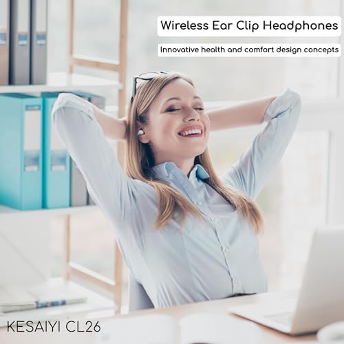 Revolutionary Bluetooth 5.3 Bone Conduction Wireless Ear Clip Headphones – Waterproof Hi-Fi Sport Earbuds for Dynamic Lifestyles – Ultra-Lightweight Design Ensures Comfort and Unmatched Sound Quality for Fitness and Outdoor Adventures