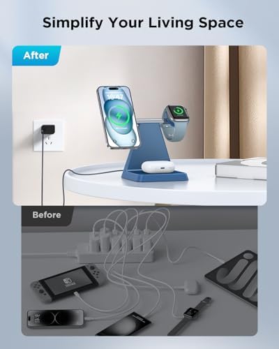 Revolutionize Your Charging Experience with the 3 in 1 Magnetic Wireless Charger – Fast, Compatible, and Space-Saving Solution for Smartphones, Smartwatches, and Earbuds