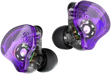 Kinboofi CCZ Melody Dynamic Dual Driver In-Ear Monitor Earbuds with Mic – Premium Hi-Fi Wired Headphones for Musicians, Deep Bass Sound with Ergonomic Comfort, Ideal for Studio and On-the-Go Listening