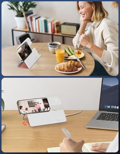Revolutionary MGG 3-in-1 Magnetic Wireless Charging Station for Apple Devices – Effortlessly Charge i Phone 15, 14, 13, 12 Pro Max Plus, Apple Watch Series 9-4, and Air Pods Pro 2/3 with Enhanced Speed and Portability – Sleek Foldable Design for Travel and Home Use – Eliminate Cable Clutter and Enjoy Quick, Efficient Charging!