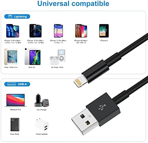 Upgrade Your Charging Game with 3-Pack 10 Ft MFi Certified i Phone Charger Cables – High-Speed USB to Lightning Power Cords for i Phone 14, 13, 12, 11 Pro Max, Mini & More – Durable, Flexible & Stylish Blue Design for Ultimate Convenience and Longevity