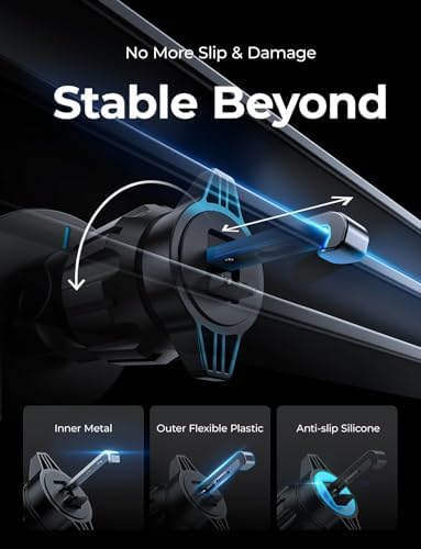Revolutionize Your Drive with the LISEN i Phone 16 Mag Safe Car Charger Mount – Lightning-Fast 15 W Wireless Power for i Phone 16, 15, 14, 13 & 12 Models, Sleek Silver Air Vent Design for Effortless Navigation and Hands-Free Convenience, Ultimate Compatibility for Modern Drivers