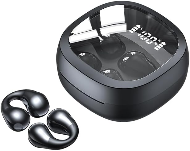 Revolutionize Your Audio Experience with Elec Smart JR01 2024 Mini Open Ear Bluetooth Headphones – Ultimate Wireless Ear Clips for Active Lifestyles, IPX4 Waterproof for Cycling, Running & Sports (White) – Comfort, Safety & Seamless Connectivity