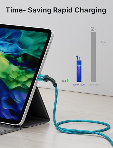 JSAUX Versatile 3-Pack USB C to USB C Cable Set – 100 W Fast Charging (10 ft, 6.6 ft, 3.3 ft) for Nintendo Switch, i Phone 16/15 Pro Max, Samsung Galaxy S25/S24, i Pad Pro – Durable, High-Speed Type C Charger Cables in Sleek Black Design for Ultimate Compatibility and Convenience