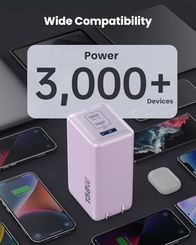 Ultimate 150 W USB-C Charging Hub – Compact Multi-Device Power Adapter with 3 Fast-Charging Ports for Mac Book Pro, i Phone 16, Galaxy S24, and Dell Laptops – Enhanced Efficiency with Ga N Technology for Professionals on the Go