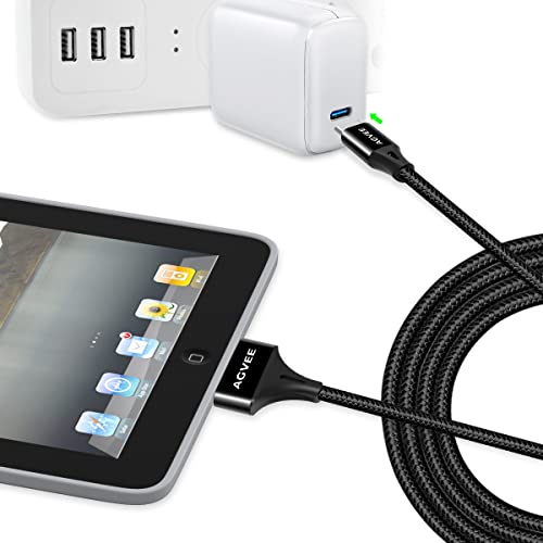 AGVEE 6 ft USB-C to 30 Pin Adapter Cable – Dual Pack for i Phone 4/4 S, i Pad 1/2/3, i Pod | Braided Metal Shell, Reliable Charging & Fast Data Transfer | Durable and Tangle-Free Connectivity Solution for Vintage Apple Devices
