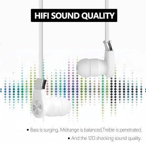 Experience Unmatched Audio Clarity with LANDIBO USB C Wired Earphones – Advanced Noise Cancellation, Integrated Microphone & Effortless Volume Control for Gaming, Music, & Calls – Durable In-Ear Design in Elegant Black & White for Ultimate Comfort and Style