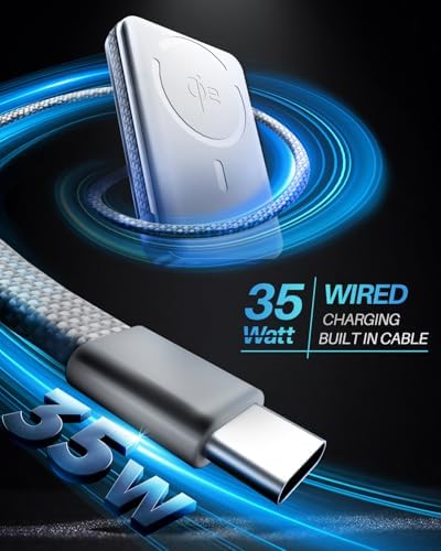 Mag Safe Power Bank – Qi2 Certified 10,000 m Ah Wireless Portable Charger for i Phone 12-16 Pro/Max with Built-in USB-C Fast Charging Cable & Integrated Stand – Ultimate Magnetic Battery Pack for Fast, Reliable Charging on the Go