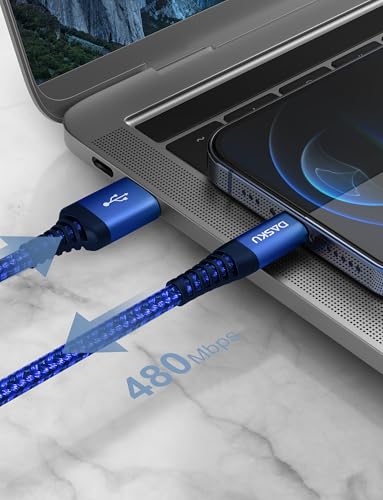 3-Pack 3 FT Lightning Cable – Premium Nylon Braided Fast Charging Cord for i Phone 13/12/11/Pro Max/X/Xs Max/Xr/8 Plus/7 Plus/6 S Plus/6 Plus/i Pad – Ultimate Durability & Tangle-Free Convenience