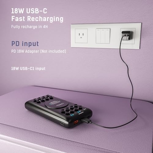 High-Capacity 20000 m Ah Wireless Power Bank with Anti-Slip Suction Cups – Ultimate 18 W USB-C Fast Charger for i Phone 16, 15, 14, 13, 12, 11, X, XS, XR & Samsung Galaxy S25, S24, S23, S22, S21, S10, LG Thin Q – Portable Charging Solution for Seamless Connectivity on the Go