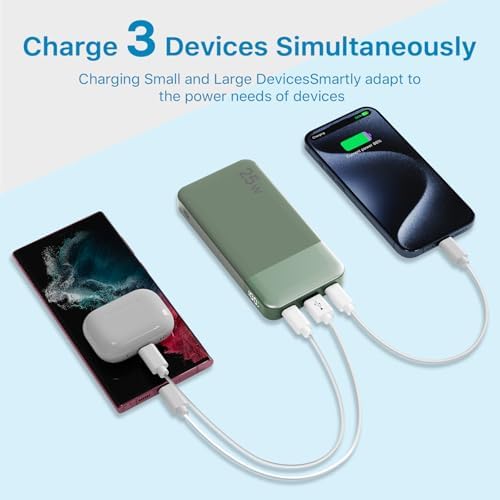 NOBIS 10000 m Ah Fast Charging Power Bank with Digital Display – Versatile USB-C Battery Pack for i Phone, i Pad, Android & More (25 W) – Compact, Reliable Charging Solution for On-the-Go Power Needs