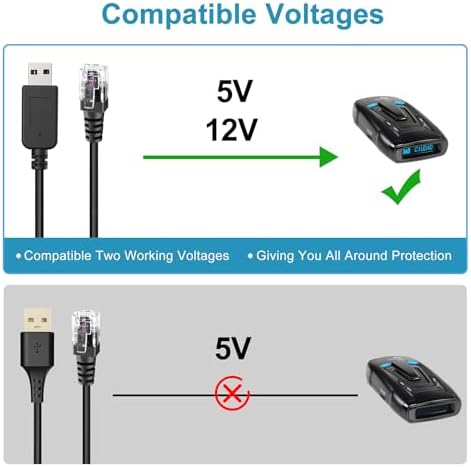 USB to RJ11 Radar Detector Power Cable – 9.84 ft Durable Accessory for Escort MAX 360, Uniden R1/R3/R4, Passport 9500 i, Radenso XP, Beltronics STI – Enhance Detection & Road Safety – Ideal for Long Trips & Daily Commutes – Reliable Plug-and-Play Solution for Optimal Performance and Peace of Mind