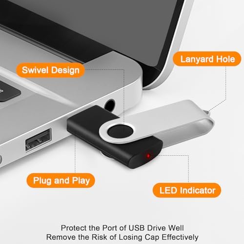Maximize Your Data Storage with the 10-Pack 8 GB USB Flash Drives – Swivel Design for Easy Access and Enhanced Compatibility, Ideal for Personal and Professional Use, Fast USB 2.0 Transfer Speeds, Perfect for Backups and File Sharing