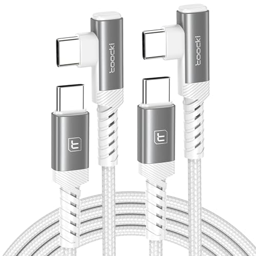 10 ft USB C to USB C Charger Cable (2-Pack) – 60 W Fast Charging Type C Cord with Right Angle Connector for i Phone 16, 15 Pro Max/Plus, Mac Book Air, Samsung S23 Ultra/S22, Note 20 – Superior Durability & Enhanced Ergonomics for Optimal Device Performance