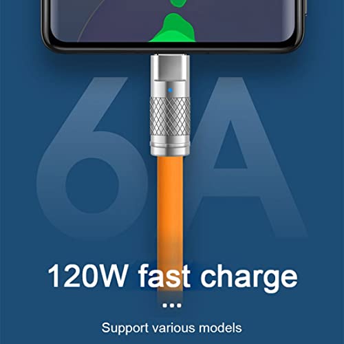 Ultra Soft 120 W USB to USB C Cable for Fast Charging & Data Transfer – 2 M Length with Built-in Charging Indicator for Optimal Connectivity and Durability