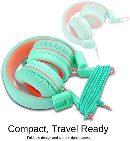 Noot Products K11 Kids Headphones – Ergonomic Foldable Wired On-Ear Audio Solution with 5 ft Tangle-Free Cord and 3.5 mm Jack for i Pads, Kindle, Fire Tablets, and Laptops – Ultimate Comfort and Stylish Design for School, Travel, and Gaming – Safe Listening Experience for Young Audiophiles