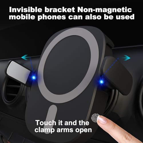 Qi for MagSafe Car Mount Charger,15W Fast Charging Dashboard Magnetic Cell Phone Holderor Your Car Clip 360° Rotation Air Vent,Cell Phone Car Mount for iPhone16/15/14/13/12 – Enhanced Compatibility and Speed