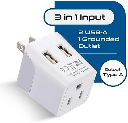 Compact Dual USB Travel Adapter for Effortless Charging in Australia, New Zealand, and China – Essential Type I Plug for Phones, Tablets, and Cameras – Quick Charge Capability with Universal Compatibility for Hassle-Free Global Adventures
