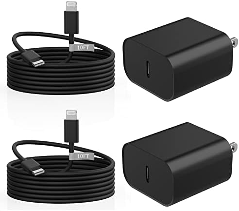 Power Up Your i Phone 16/15: 10 FT Fast Charging Cable Duo with 20 W USB-C Wall Chargers – Ultimate Connectivity for Your i Phone 16 Plus, Pro, Max, and 15 Series – Extended Reach and Rapid Charge Efficiency for On-the-Go Power Solutions