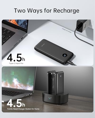 Dual Portable Charger Set – 10,000 m Ah Power Banks for Fast Charging, Includes Cords for i Phone, Galaxy S24/S23, Pixel & More – Perfect for Sharing & Travel Convenience with 15 W Quick Charge Technology