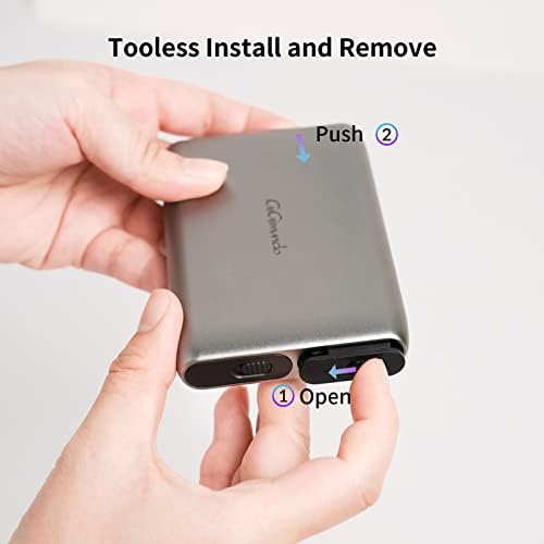 Dual-Bay M.2 SSD Enclosure for High-Speed Data Transfer – 10 Gbps NVMe & 6 Gbps SATA Compatibility, Tool-Free Aluminum Caddy for 2280/2260/2242/2230 SSDs, UASP Support, Sleek Grey Design – Perfect Solution for Professionals and Tech Enthusiasts