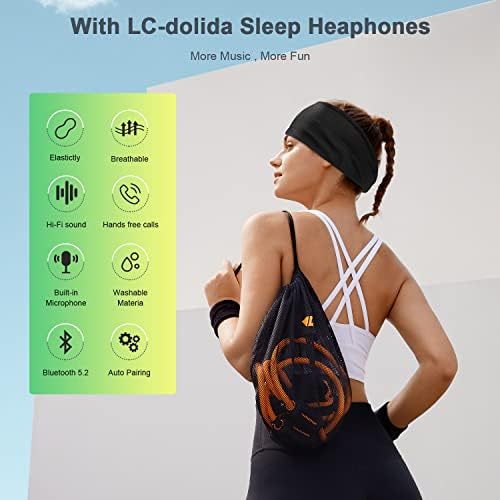 Discover the Ultimate Comfort with LC-dolida’s Bluetooth Sleep Headband – The Perfect Fusion of Relaxation and Functionality for Insomnia Relief and Active Lifestyles – USB-C Rechargeable, Soft Fabric, Ideal for Meditation, Yoga, Travel, and Workouts – Experience Seamless Connectivity with Bluetooth 5.4 and Enjoy High-Quality Sound while Blocking Out Distractions – Lightweight and Breathable Design for All-Night Wear – Elevate Your Sleep and Focus on Wellness with Our Dual-Function Sleep Mask and Headphones – A Thoughtful Gift for Yourself or Loved Ones Seeking Serenity and Comfort in Every Moment.