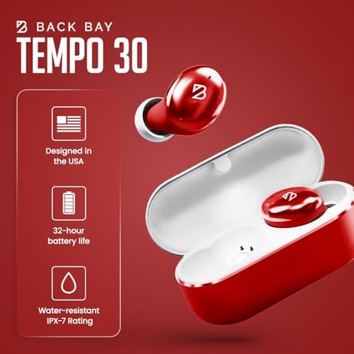 Back Bay Audio Tempo 30 Wireless Earbuds for Smaller Ears – Award-Winning Sound in Sweatproof Design, Ultra-Comfortable Bluetooth Earbuds for Women, Purple Finish with Long Battery Life and Enhanced Compatibility for Daily Use