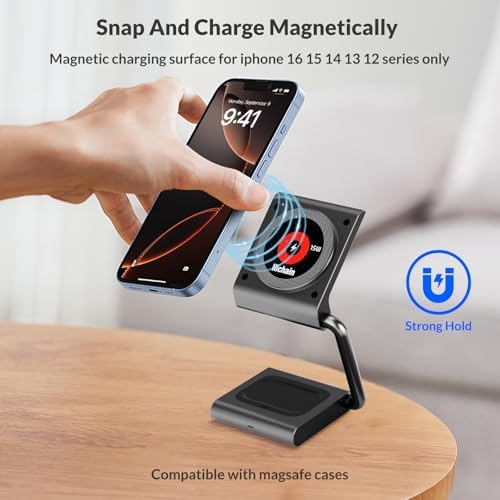 Ultimate 3-in-1 Magnetic Wireless Charging Station for i Phone, Apple Watch & Air Pods – 15 W Fast Charger with Enhanced Compatibility, Portable Design, and Multi-Protection Features for Home, Office, or Travel – Ideal Gift for Tech Enthusiasts and Gadget Lovers